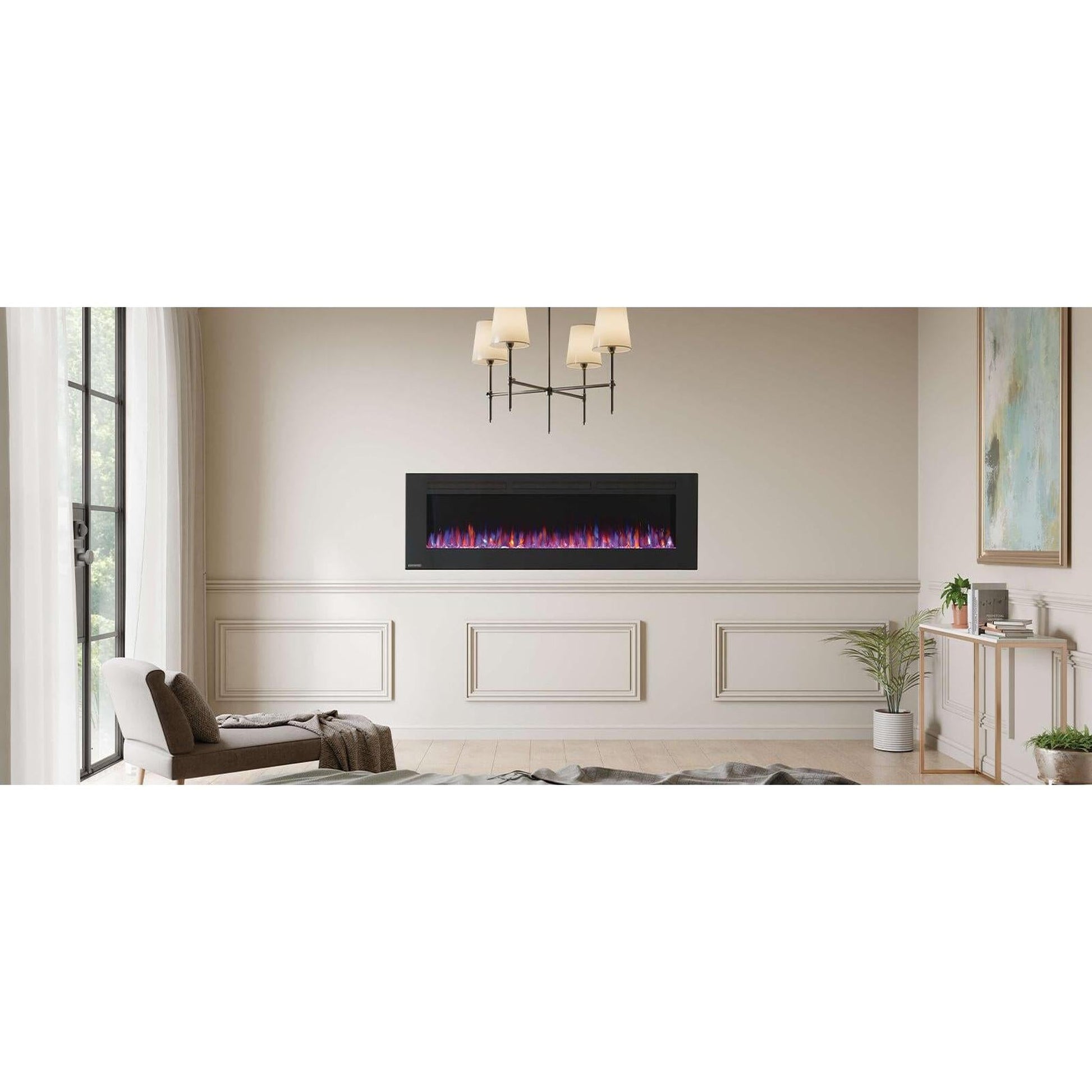 Continental Linear 72" Wall Mount Electric Fireplace