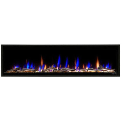 Dimplex Ignite Evolve 60" Built-in Linear Electric Fireplace With Tumbled Glass and Driftwood Media
