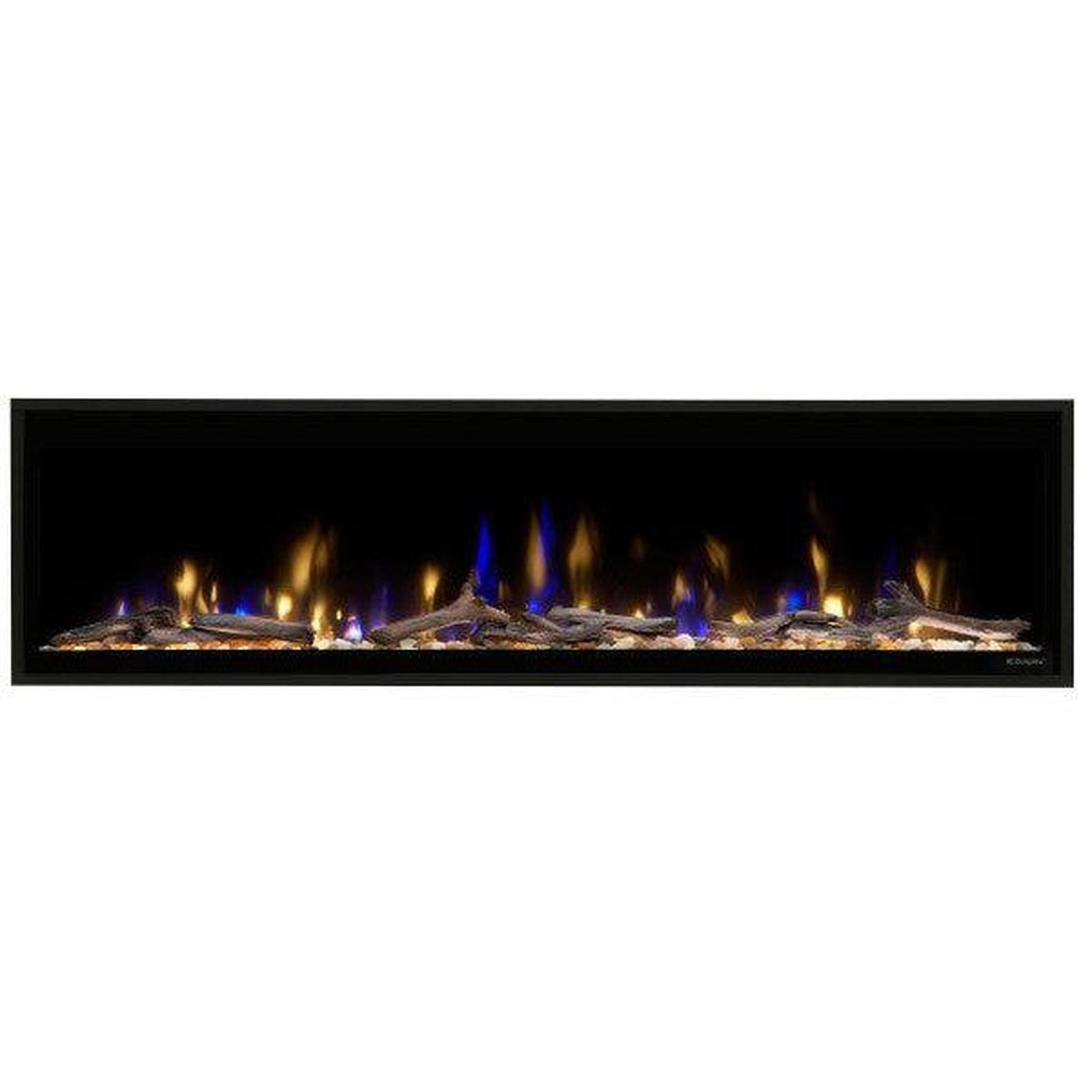 Dimplex Ignite Evolve 74" Built-in Linear Electric Fireplace With Tumbled Glass and Driftwood Media