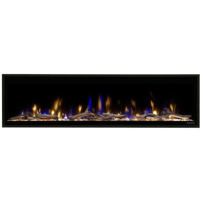Dimplex Ignite Evolve 74" Built-in Linear Electric Fireplace With Tumbled Glass and Driftwood Media