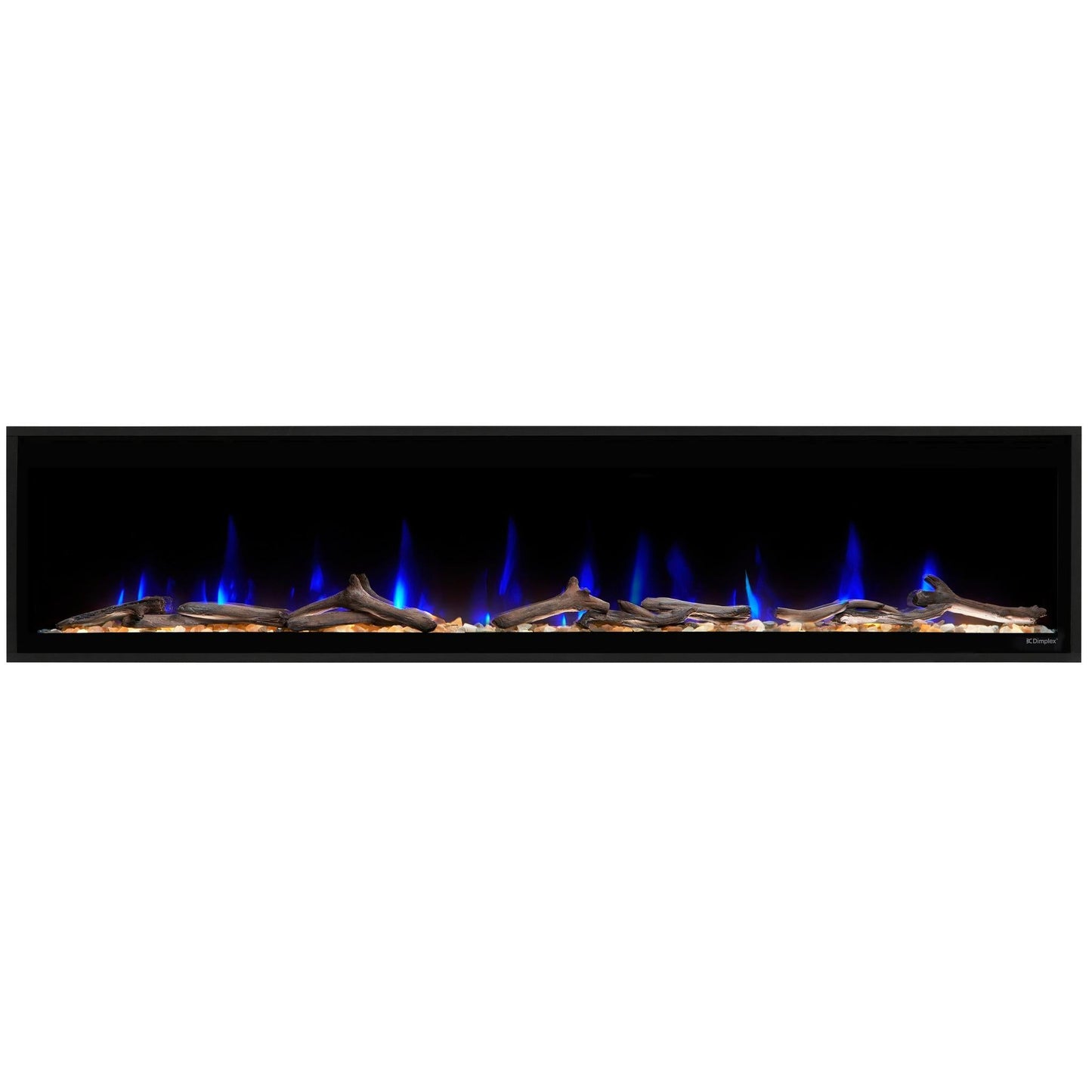 Dimplex Ignite Evolve 74" Built-in Linear Electric Fireplace With Tumbled Glass and Driftwood Media