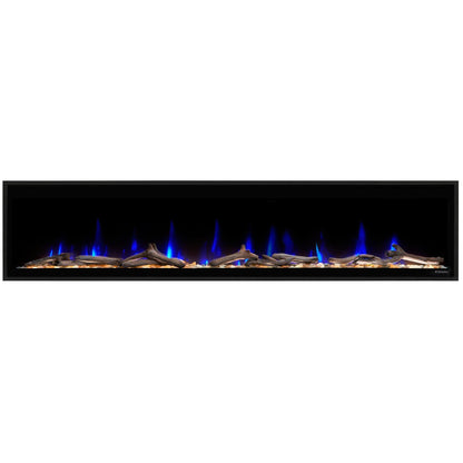 Dimplex Ignite Evolve 74" Built-in Linear Electric Fireplace With Tumbled Glass and Driftwood Media