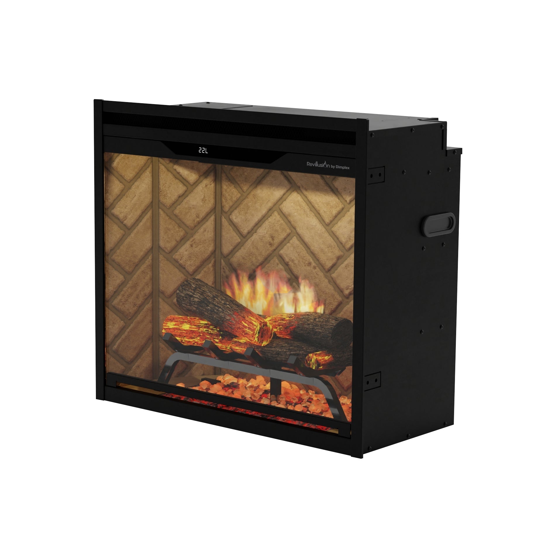 Dimplex Revillusion 24" Built-in Electric Firebox With Herringbone Backer