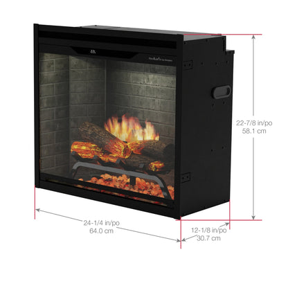 Dimplex Revillusion 24" Built-in Electric Firebox With Neutral Brick Backer