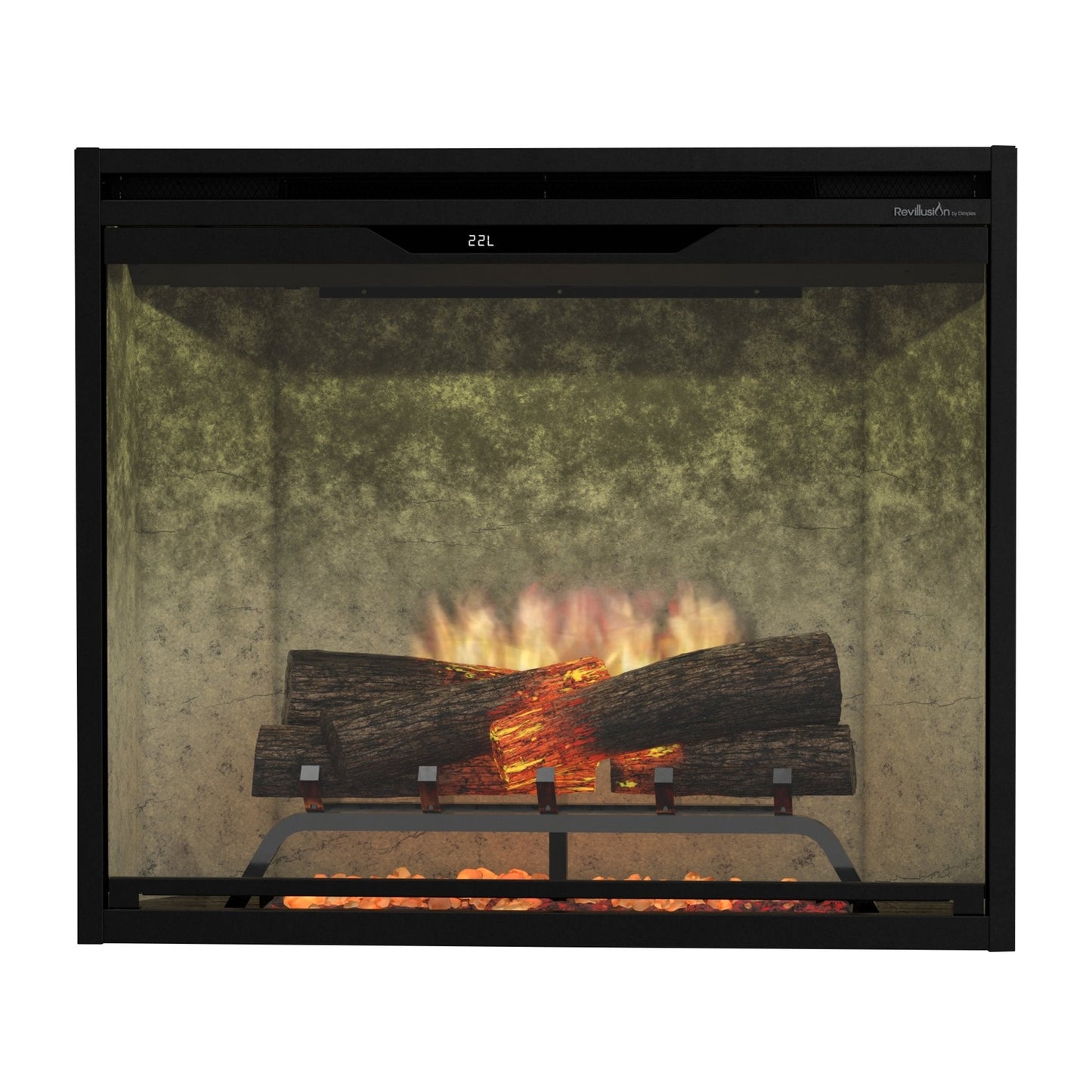 Dimplex Revillusion 30" Built-in Electric Firebox With Weathered Concrete Backer