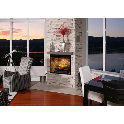 Dimplex Revillusion 30" Herringbone Brick Built-in Electric Firebox With Glass Pane and Plug Kit