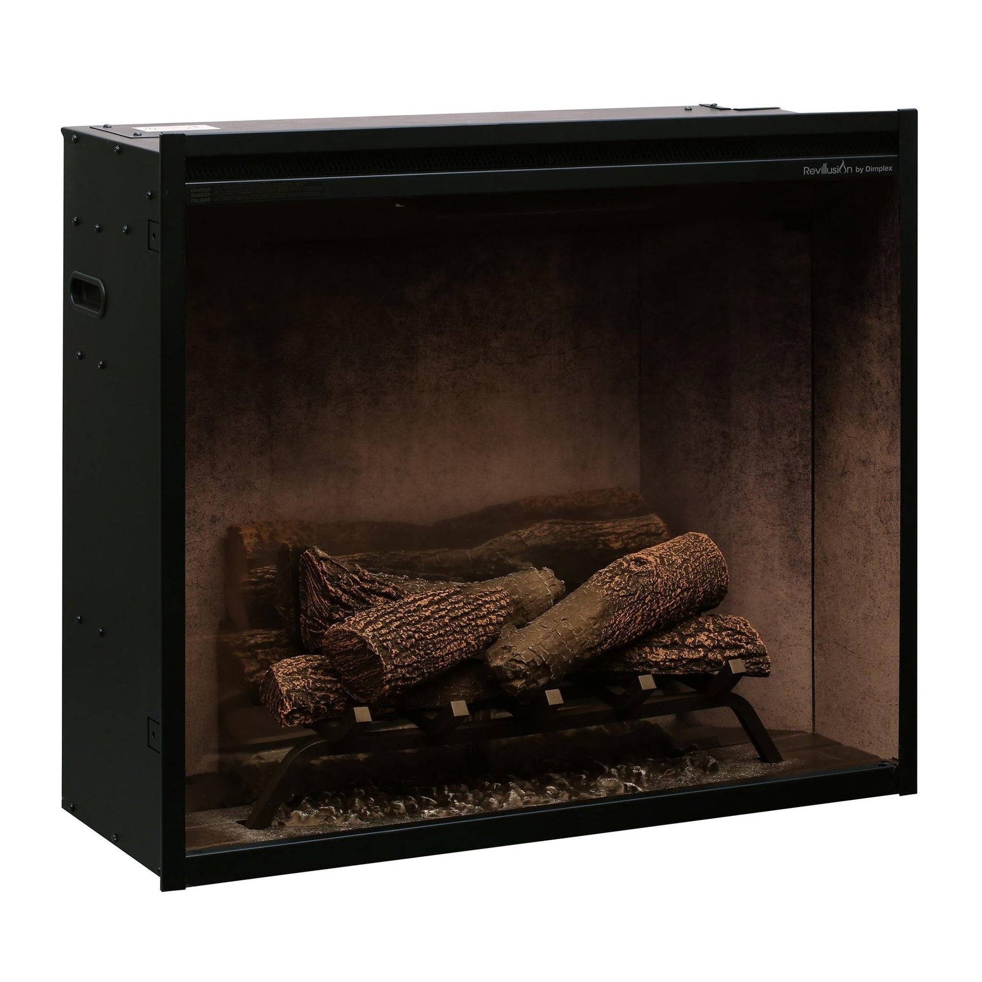 Dimplex Revillusion 30" Weathered Concrete Built-in Electric Firebox With Glass Pane and Plug Kit