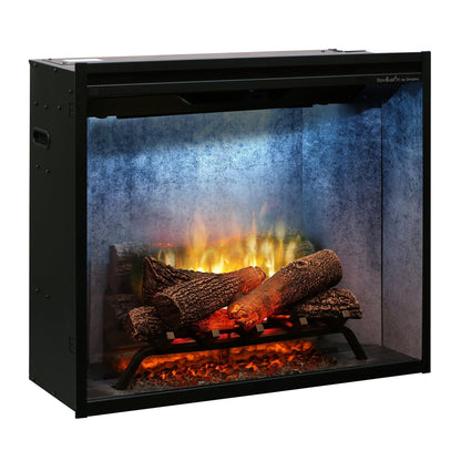 Dimplex Revillusion 30" Weathered Concrete Built-in Electric Firebox With Glass Pane and Plug Kit