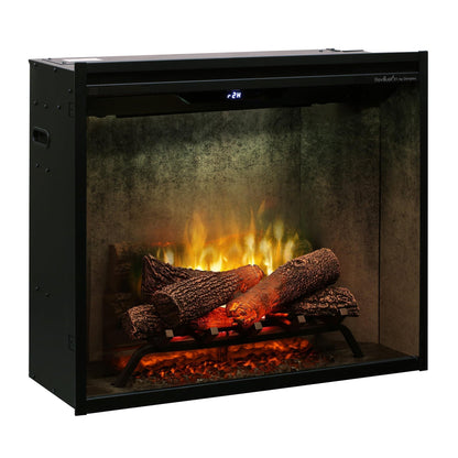 Dimplex Revillusion 30" Weathered Concrete Built-in Electric Firebox With Glass Pane and Plug Kit
