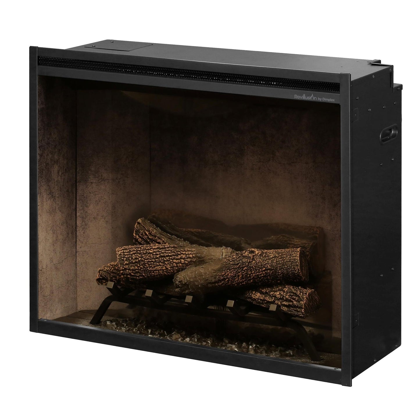 Dimplex Revillusion 30" Weathered Concrete Built-in Electric Firebox With Glass Pane and Plug Kit