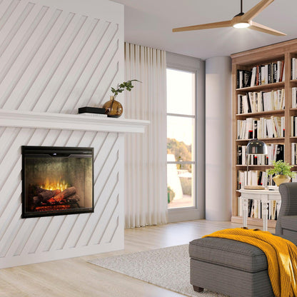 Dimplex Revillusion 30" Weathered Concrete Built-in Electric Firebox With Glass Pane and Plug Kit