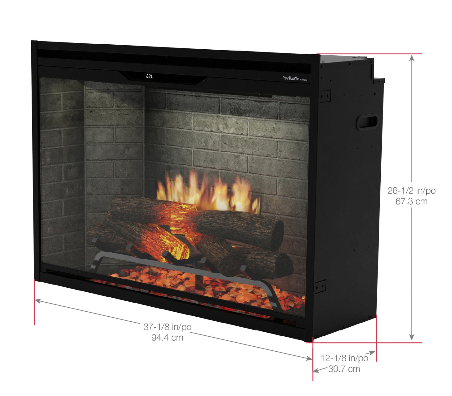 Dimplex Revillusion 36" Built-in Electric Firebox With Black Backer
