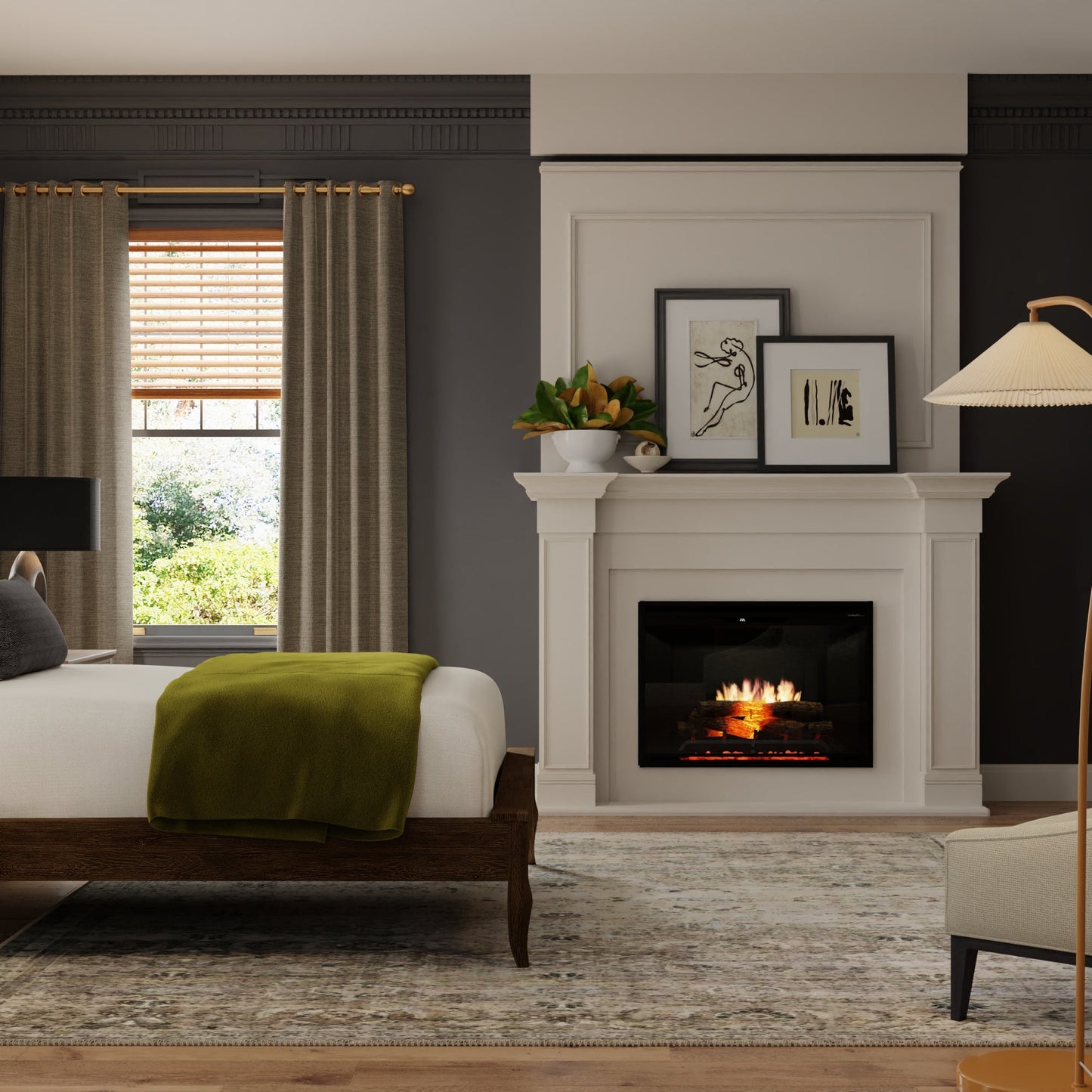 Dimplex Revillusion 36" Built-in Electric Firebox With Black Backer