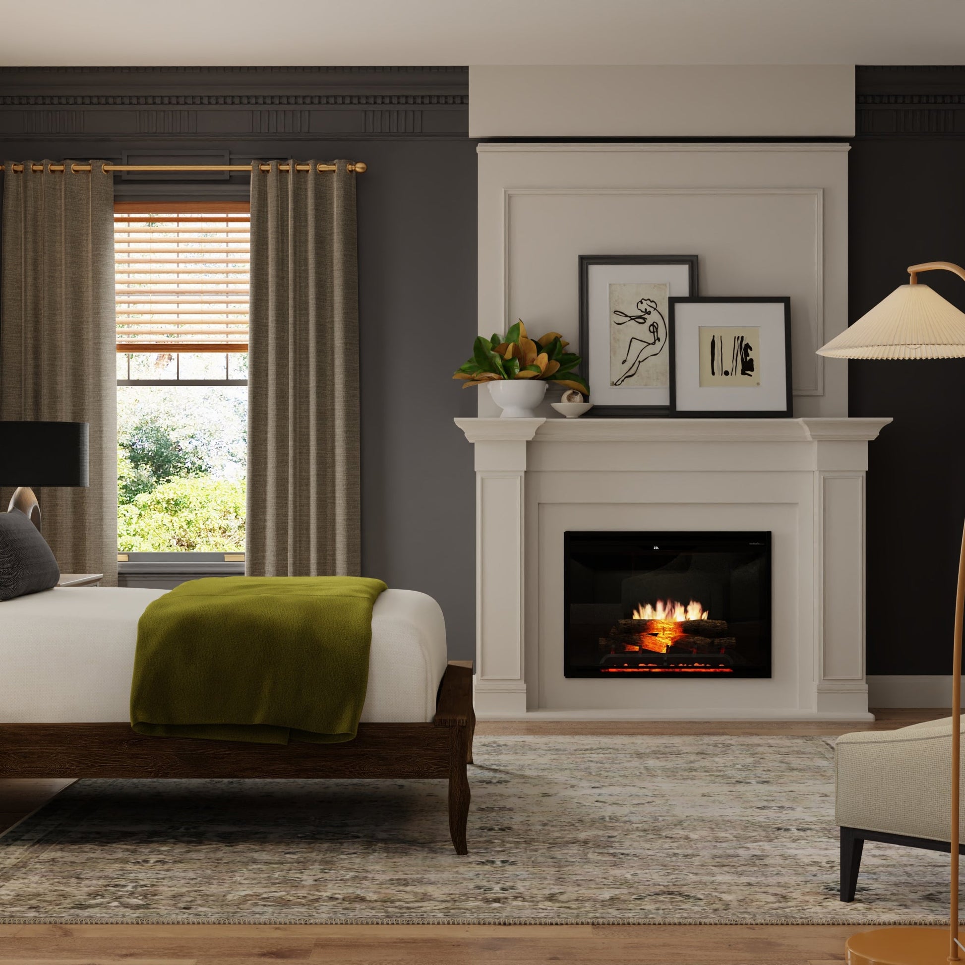 Dimplex Revillusion 36" Built-in Electric Firebox With Black Backer