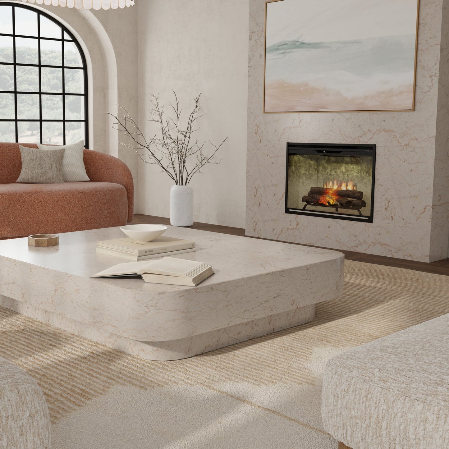 Dimplex Revillusion 36" Built-in Electric Firebox With Weathered Concrete Backer