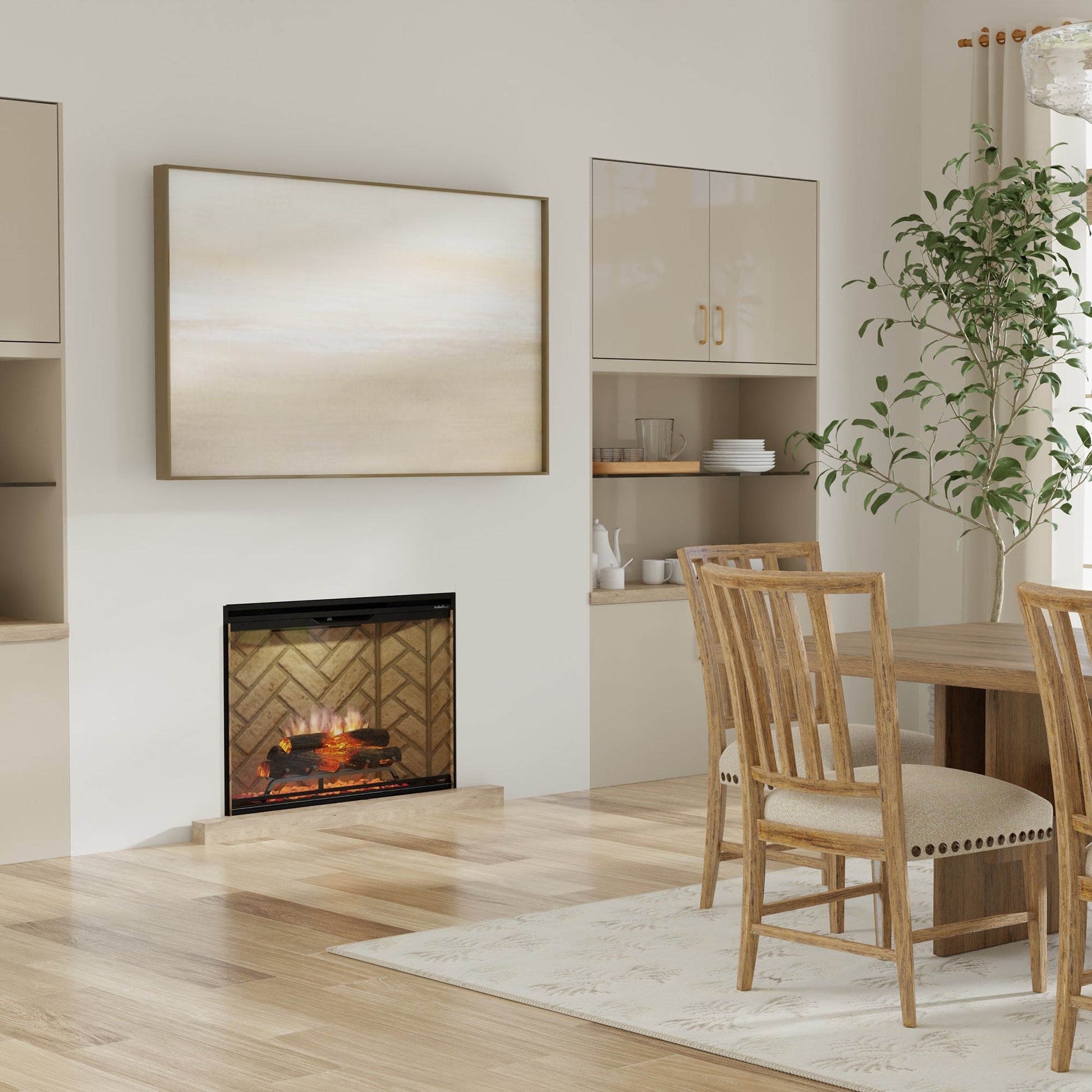 Dimplex Revillusion 36" Portrait Built-in Electric Firebox With Herringbone Backer