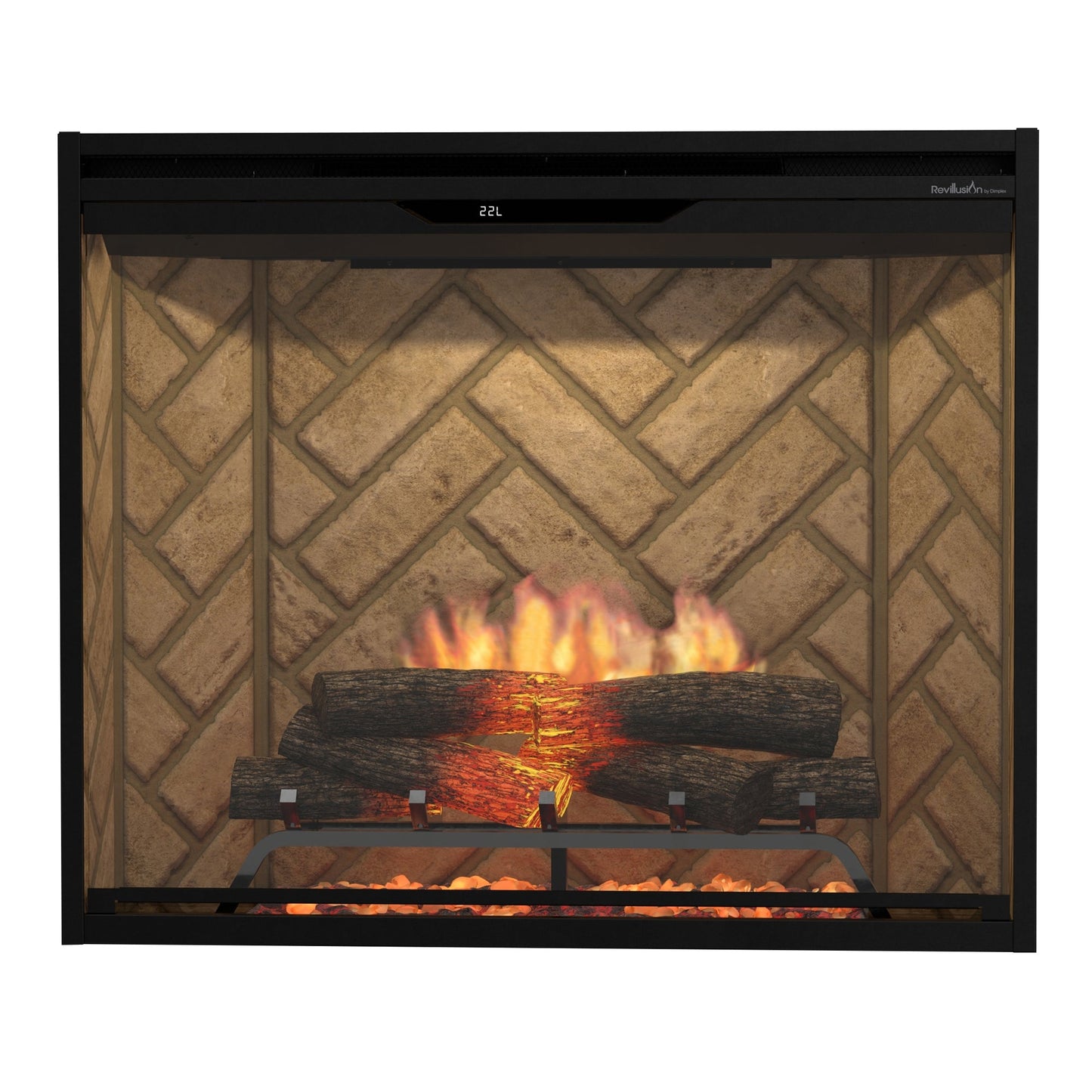 Dimplex Revillusion 36" Portrait Built-in Electric Firebox With Herringbone Backer
