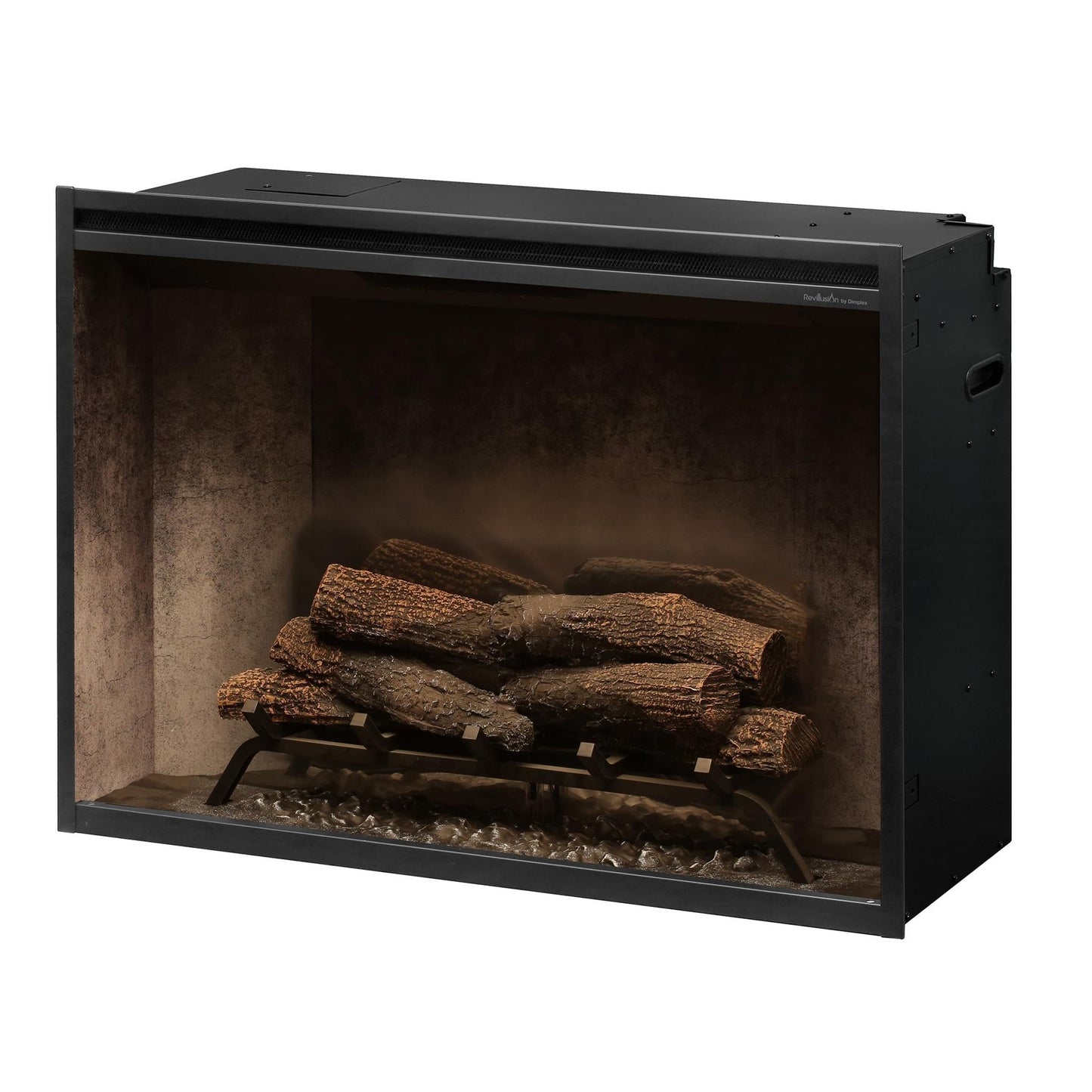 Dimplex Revillusion 36" Weathered Concrete Built-in Electric Firebox With Glass Pane and Plug Kit