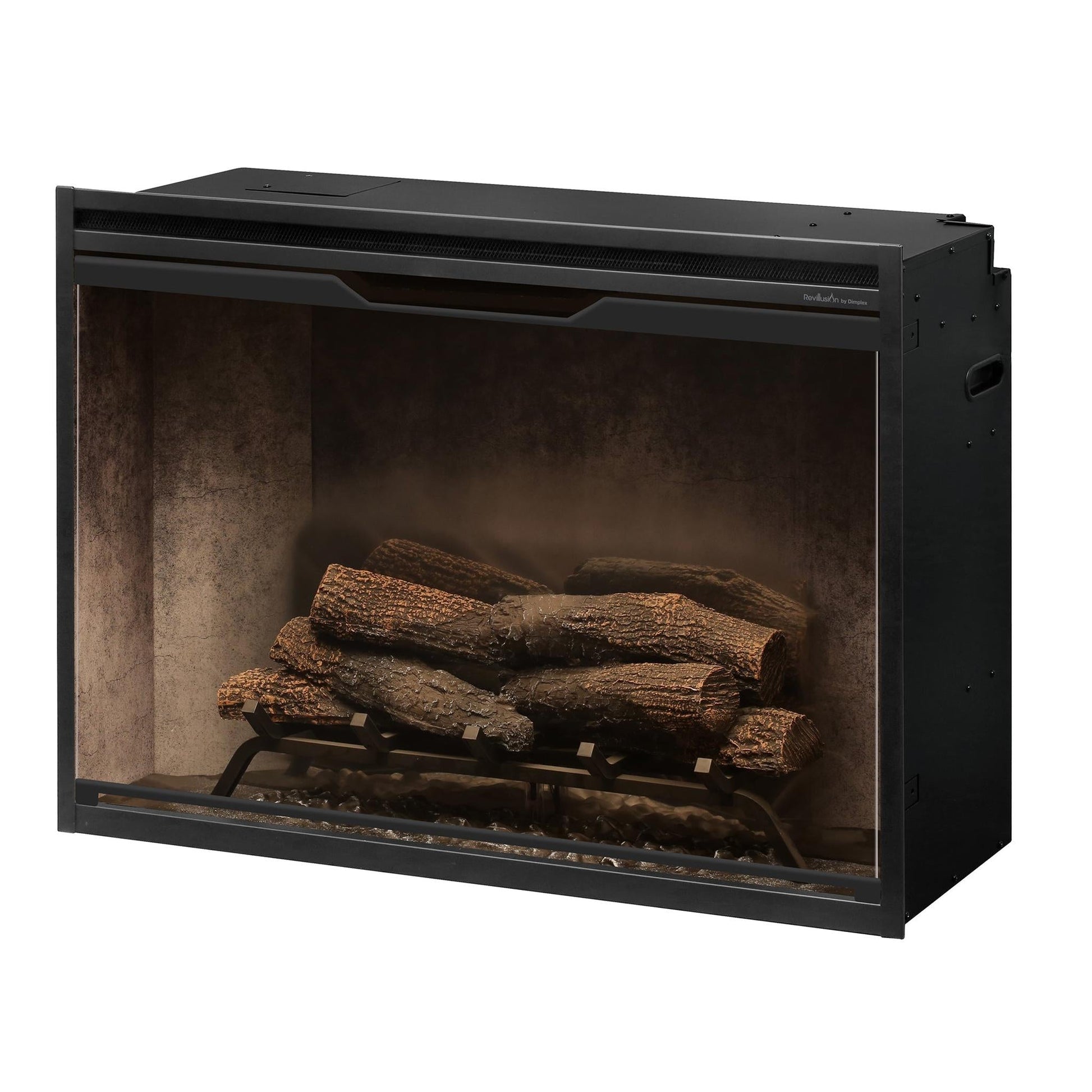 Dimplex Revillusion 36" Weathered Concrete Built-in Electric Firebox With Glass Pane and Plug Kit