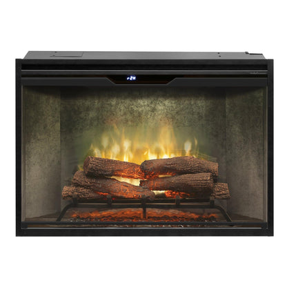 Dimplex Revillusion 36" Weathered Concrete Built-in Electric Firebox With Glass Pane and Plug Kit