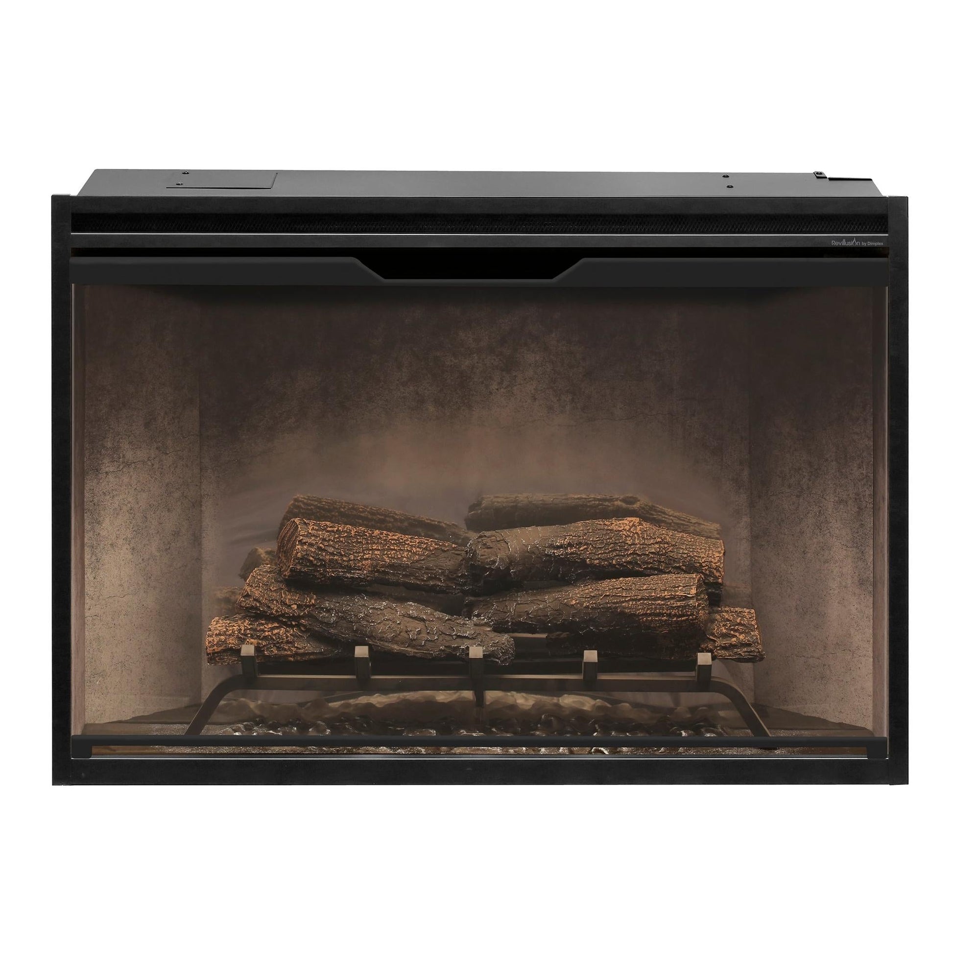 Dimplex Revillusion 36" Weathered Concrete Built-in Electric Firebox With Glass Pane and Plug Kit