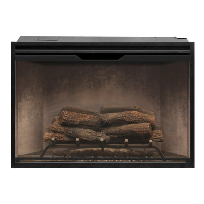 Dimplex Revillusion 36" Weathered Concrete Built-in Electric Firebox With Glass Pane and Plug Kit