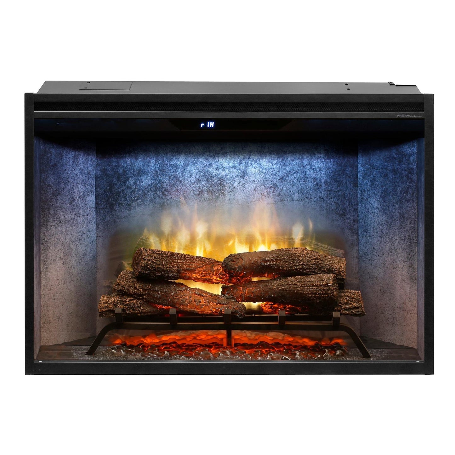 Dimplex Revillusion 36" Weathered Concrete Built-in Electric Firebox With Glass Pane and Plug Kit