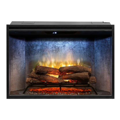 Dimplex Revillusion 36" Weathered Concrete Built-in Electric Firebox With Glass Pane and Plug Kit