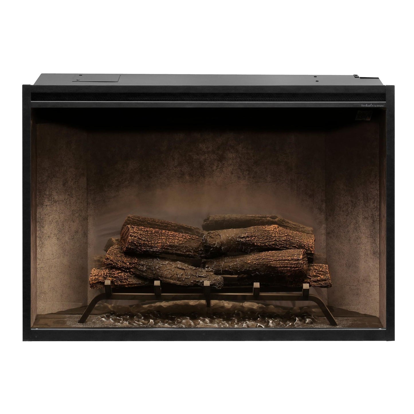Dimplex Revillusion 36" Weathered Concrete Built-in Electric Firebox With Glass Pane and Plug Kit