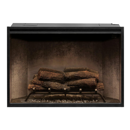 Dimplex Revillusion 36" Weathered Concrete Built-in Electric Firebox With Glass Pane and Plug Kit