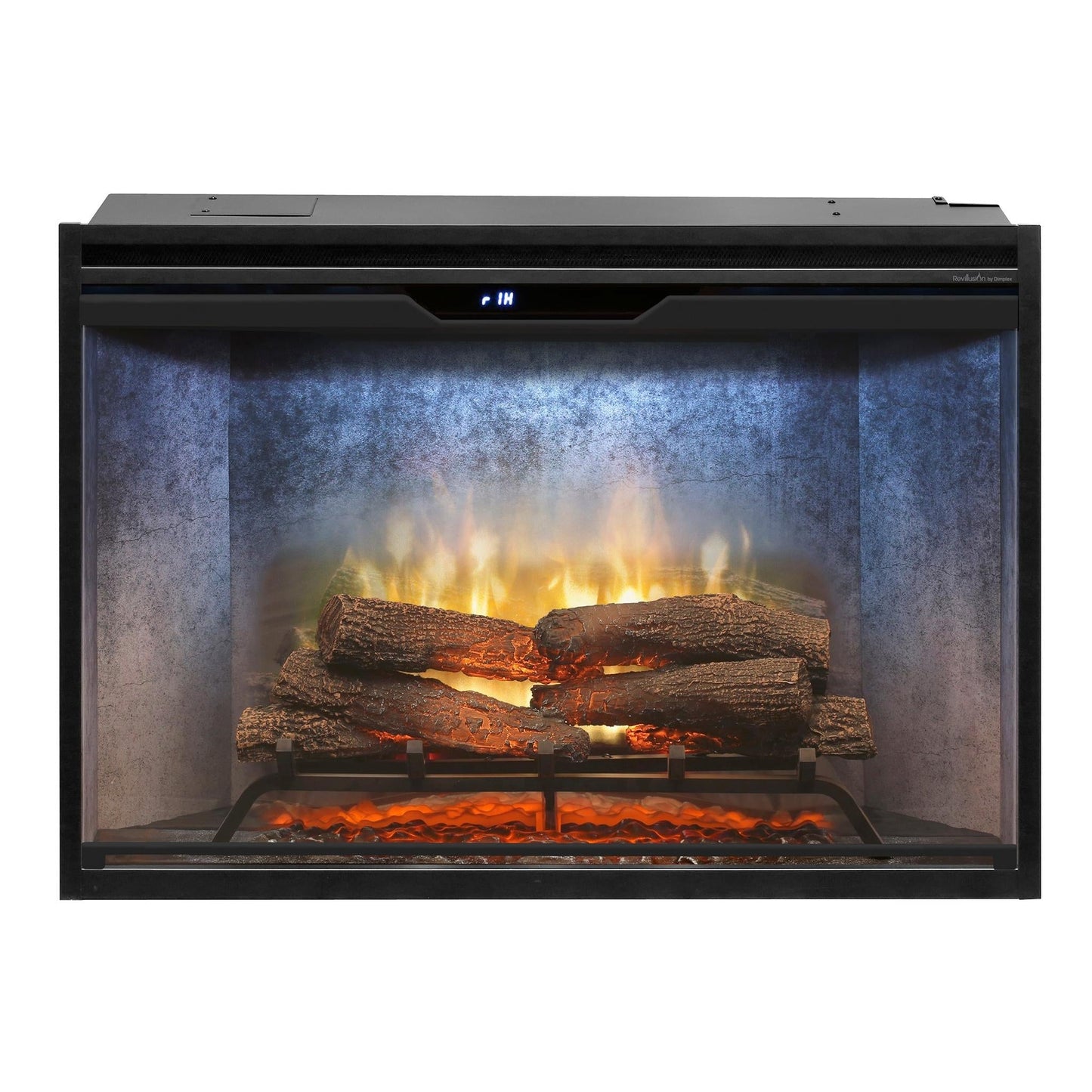 Dimplex Revillusion 36" Weathered Concrete Built-in Electric Firebox With Glass Pane and Plug Kit