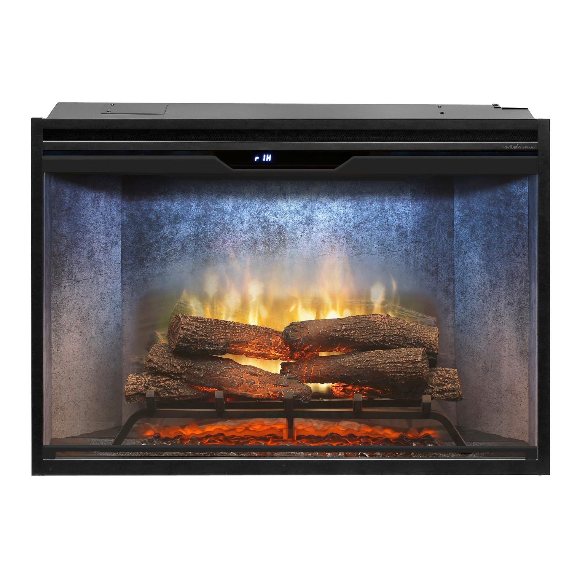 Dimplex Revillusion 36" Weathered Concrete Built-in Electric Firebox With Glass Pane and Plug Kit