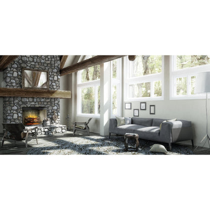 Dimplex Revillusion 36" Weathered Concrete Built-in Electric Firebox With Glass Pane and Plug Kit