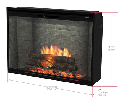 Dimplex Revillusion 42" Built-in Electric Firebox With Black Backer