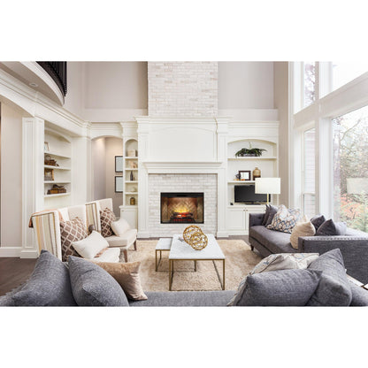 Dimplex Revillusion 42" Herringbone Brick Built-in Electric Firebox With Glass Pane and Plug Kit