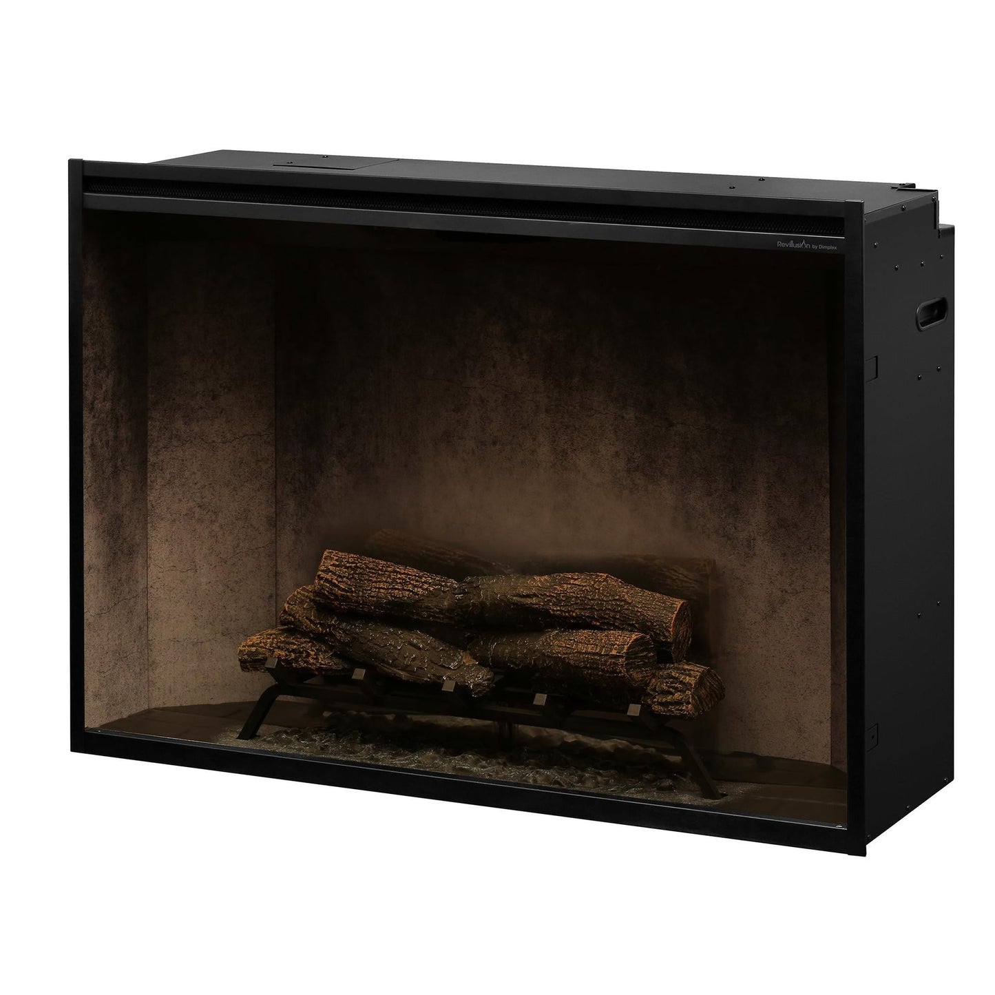 Dimplex Revillusion 42" Weathered Concrete Built-in Electric Firebox With Glass Pane and Plug Kit