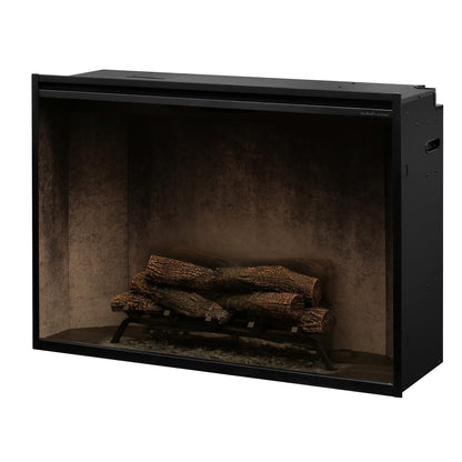 Dimplex Revillusion 42" Weathered Concrete Built-in Electric Firebox With Glass Pane and Plug Kit