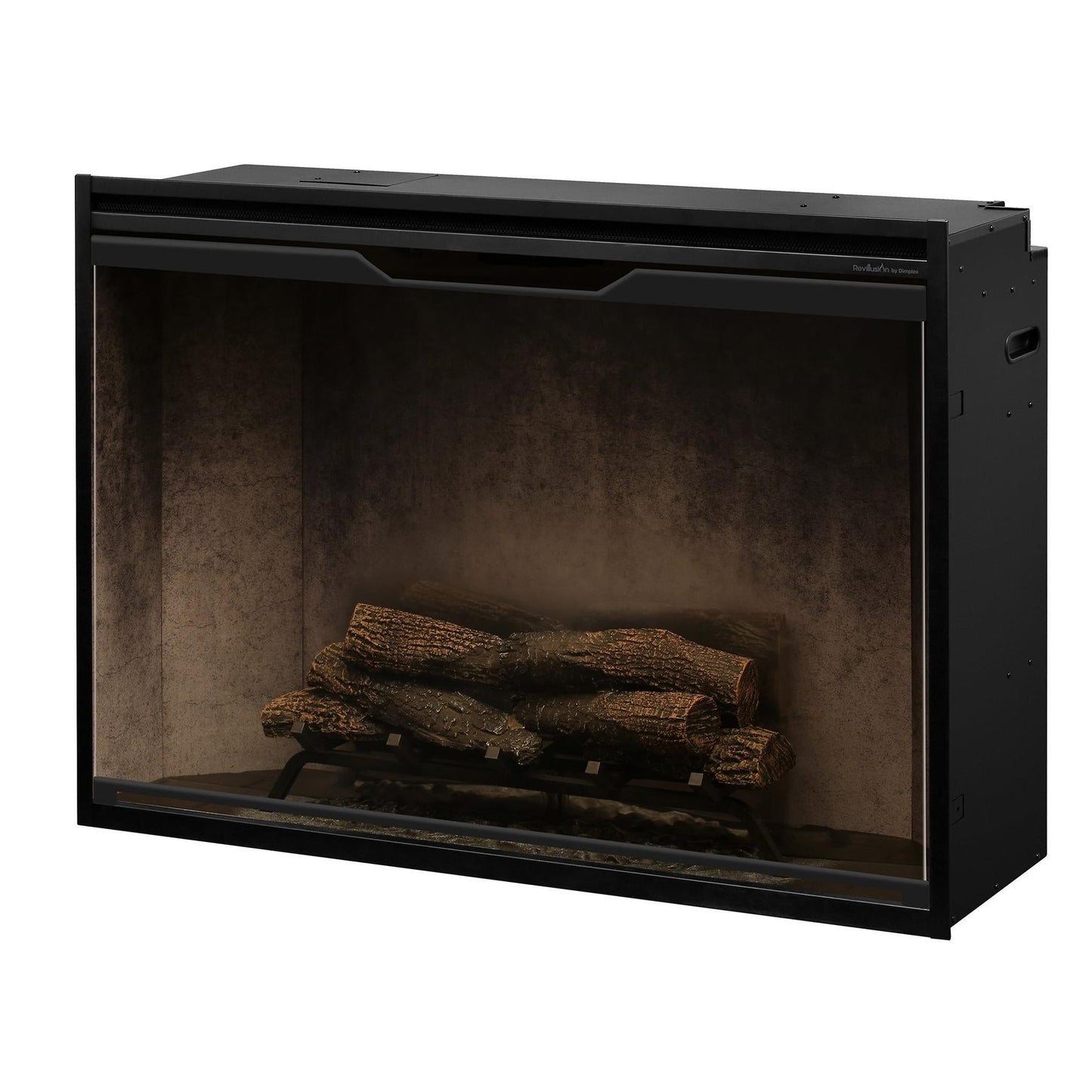 Dimplex Revillusion 42" Weathered Concrete Built-in Electric Firebox With Glass Pane and Plug Kit