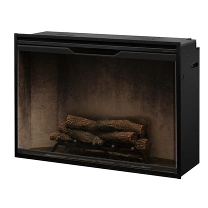 Dimplex Revillusion 42" Weathered Concrete Built-in Electric Firebox With Glass Pane and Plug Kit
