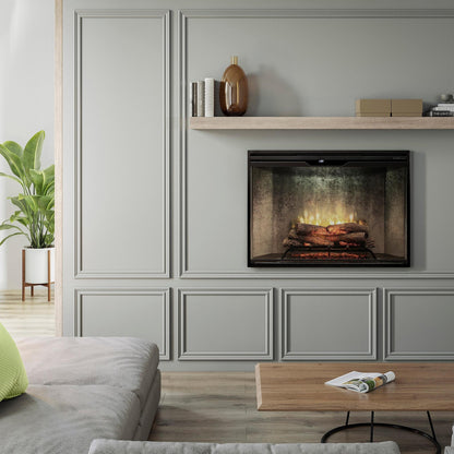 Dimplex Revillusion 42" Weathered Concrete Built-in Electric Firebox With Glass Pane and Plug Kit