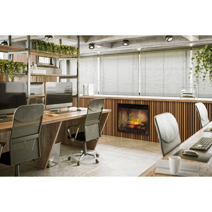 Dimplex Revillusion Portrait 36" Herringbone Brick Built-in Electric Firebox With Glass Pane and Plug Kit