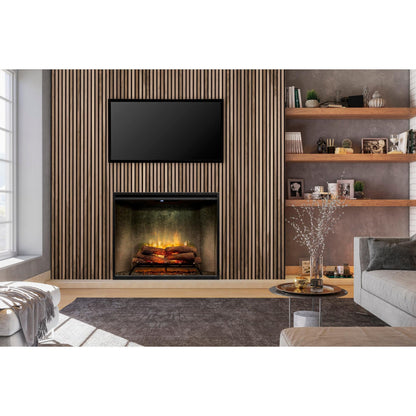 Dimplex Revillusion Portrait 36" Weathered Concrete Built-in Electric Firebox With Glass Pane and Plug Kit