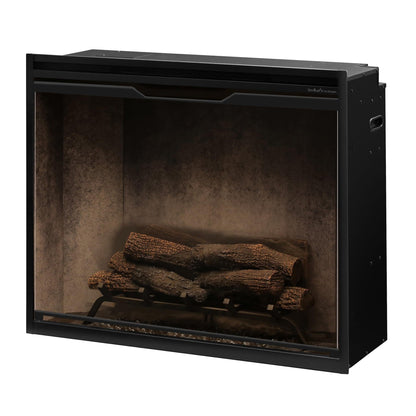 Dimplex Revillusion Portrait 36" Weathered Concrete Built-in Electric Firebox With Glass Pane and Plug Kit