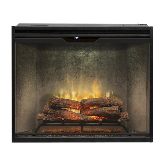 Dimplex Revillusion Portrait 36" Weathered Concrete Built-in Electric Firebox With Glass Pane and Plug Kit