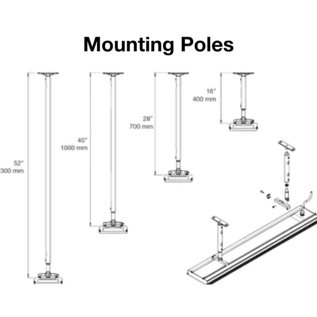 Dimplex 48" Silver Extension Mounting Pole Kit for DLW Series