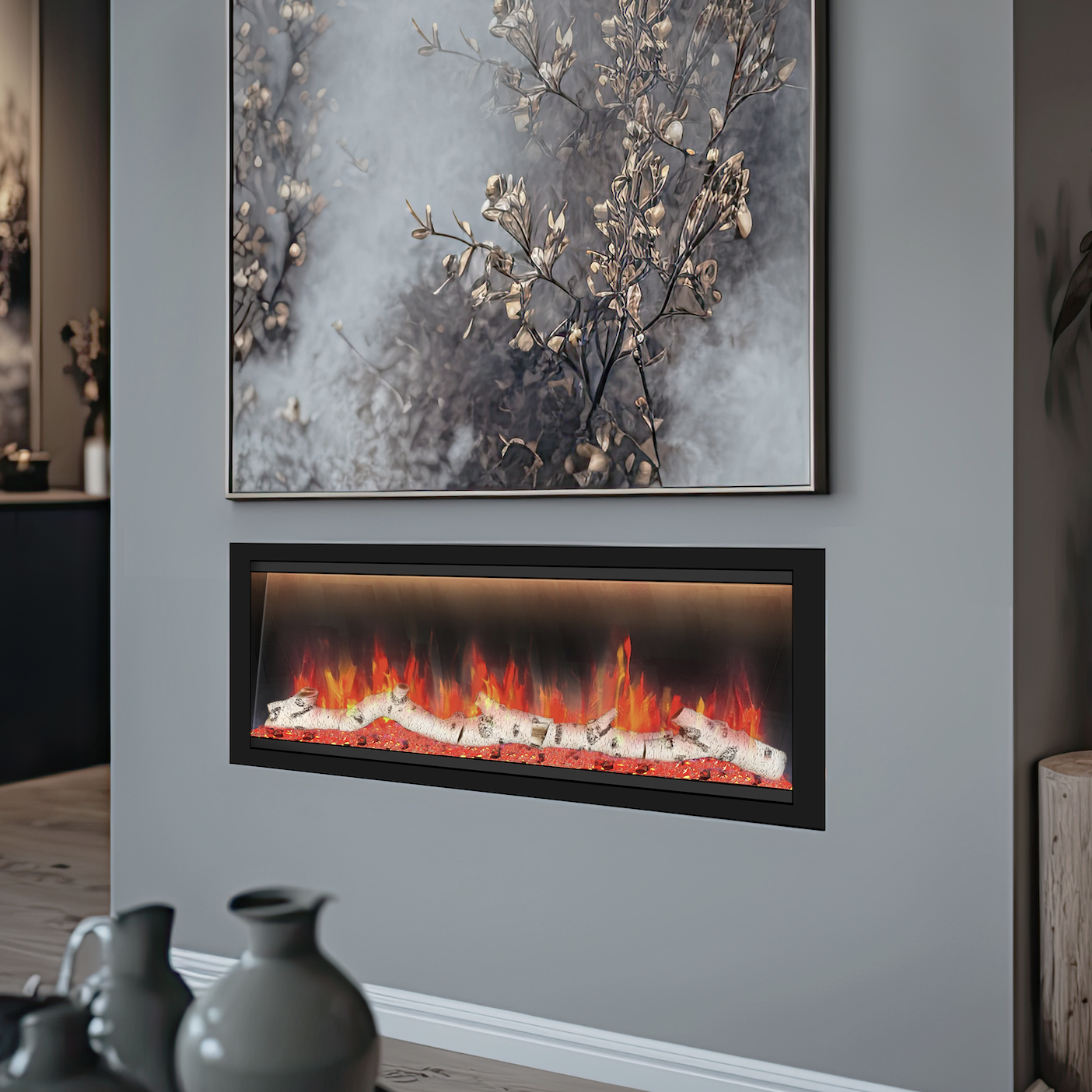Dynasty Allegro 58" Built-in / Flush-Mount Smart Linear Electric Fireplace