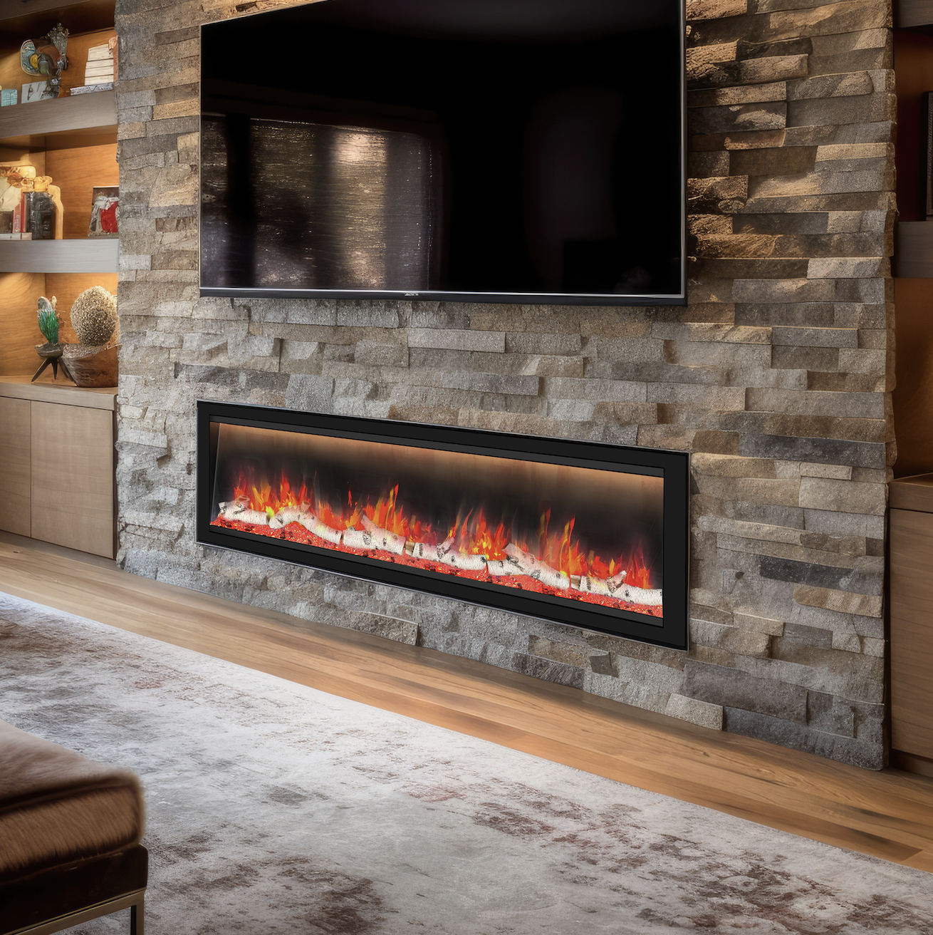 Dynasty Allegro 76" Built-in / Flush-Mount Smart Linear Electric Fireplace
