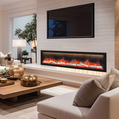 Dynasty Allegro 76" Built-in / Flush-Mount Smart Linear Electric Fireplace