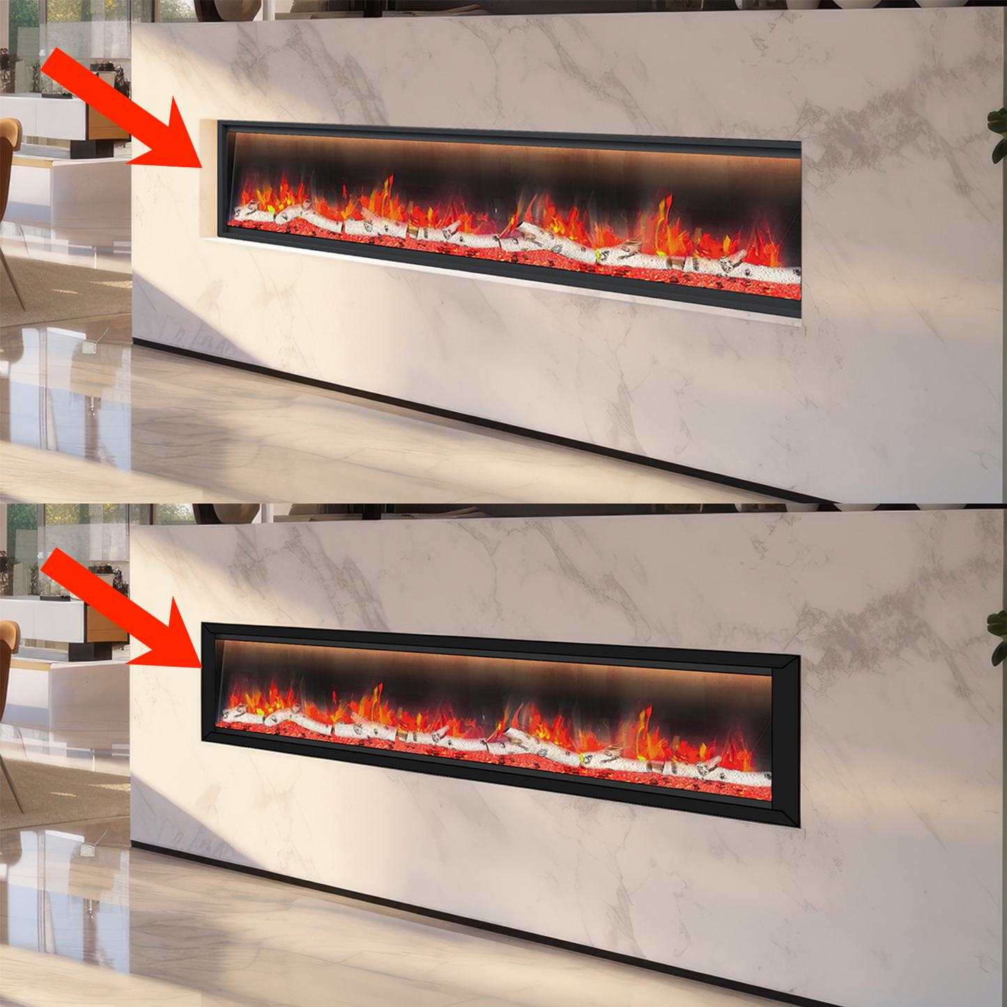 Dynasty Allegro 76" Built-in / Flush-Mount Smart Linear Electric Fireplace