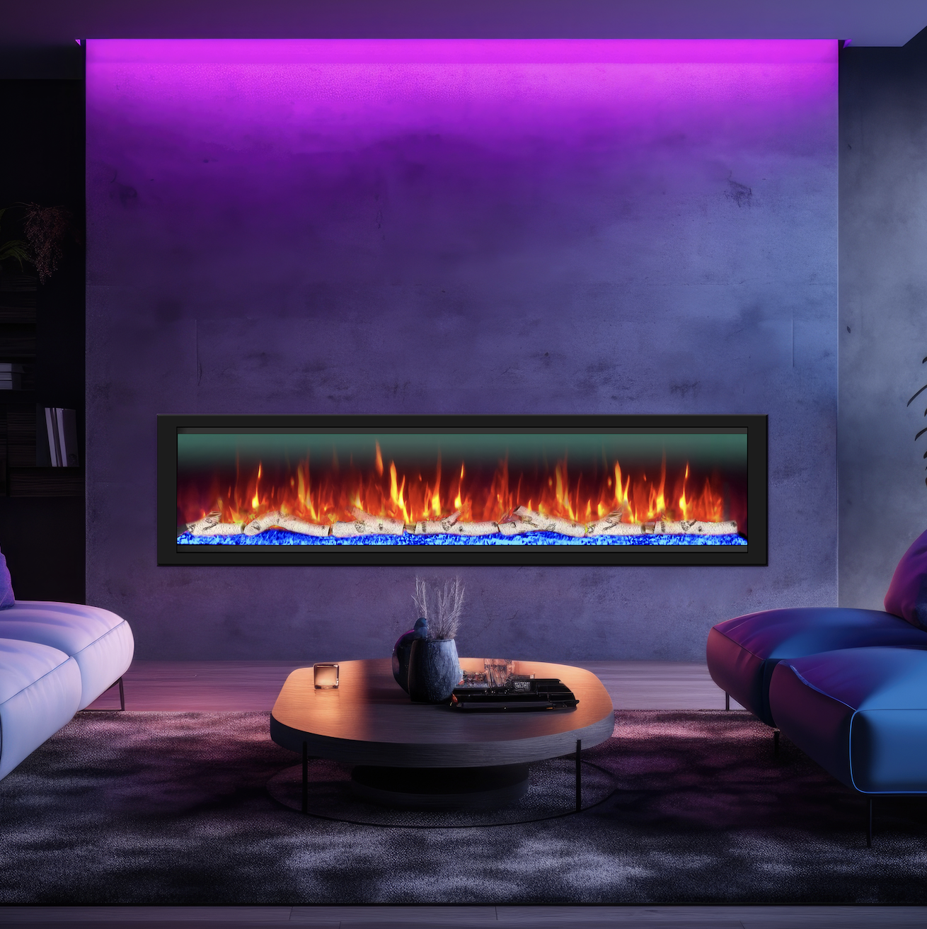 Dynasty Allegro 82" Built-in / Flush-Mount Smart Linear Electric Fireplace